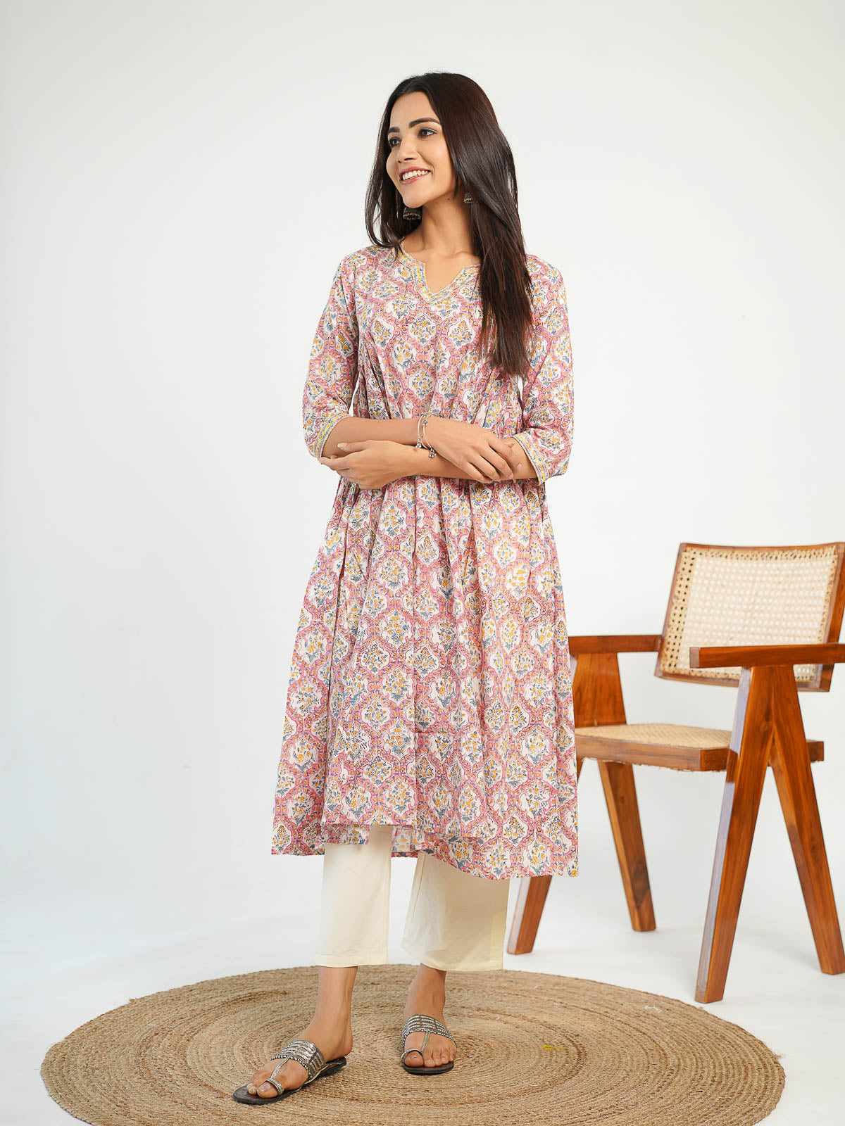 Seher Gullabi Gathered Kurti - Goodhand