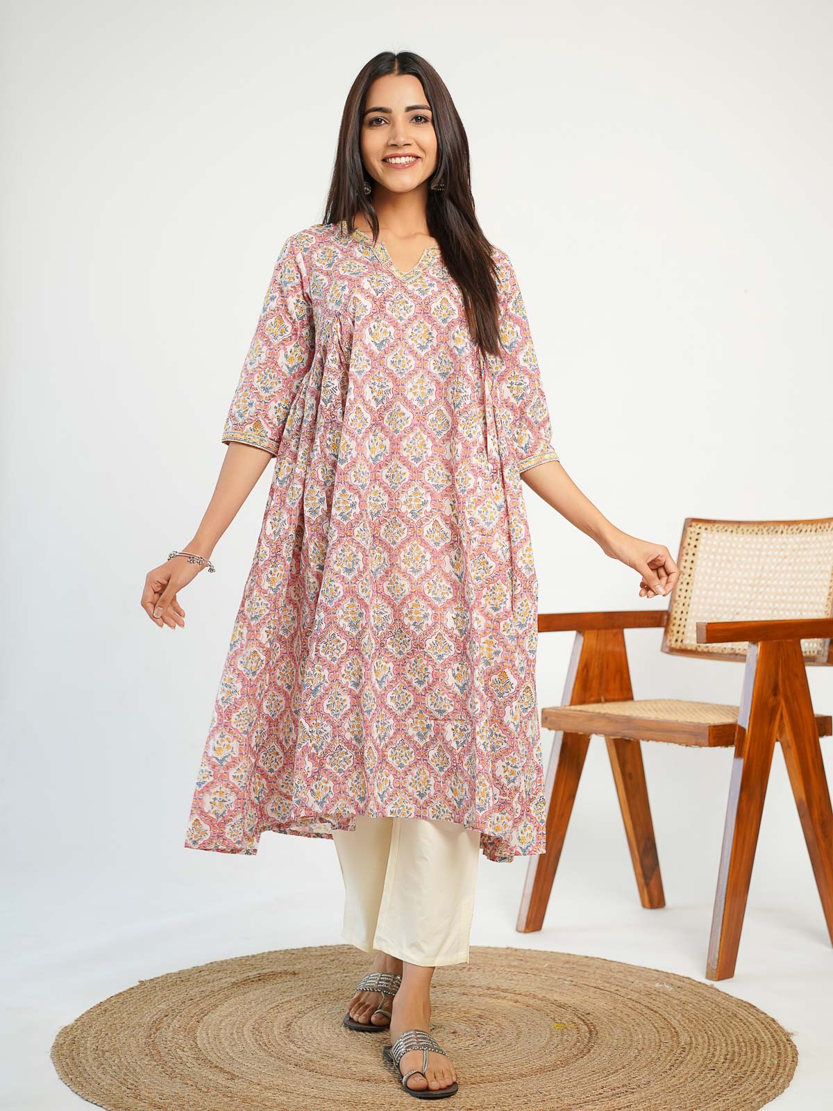 Seher Gullabi Gathered Kurti - Goodhand