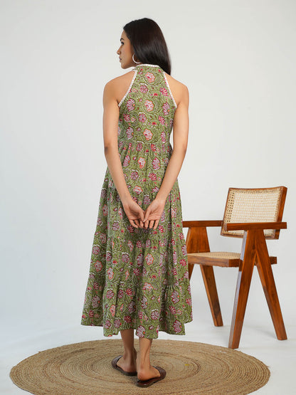 Gulabo Halter Dress Green - Goodhand