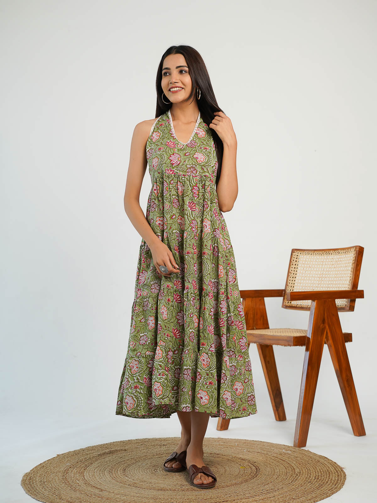 Gulabo Halter Dress Green - Goodhand