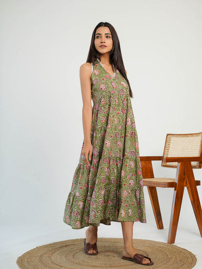 Gulabo Halter Dress Green - Goodhand