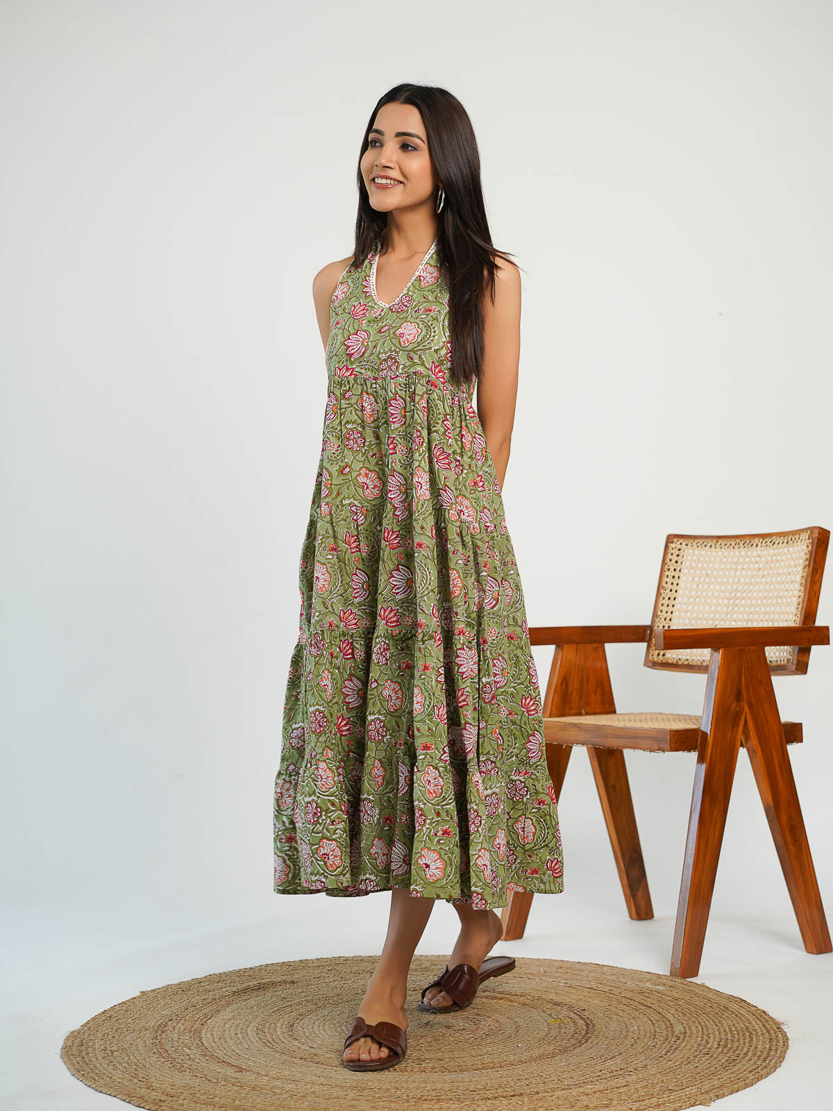 Gulabo Halter Dress Green - Goodhand