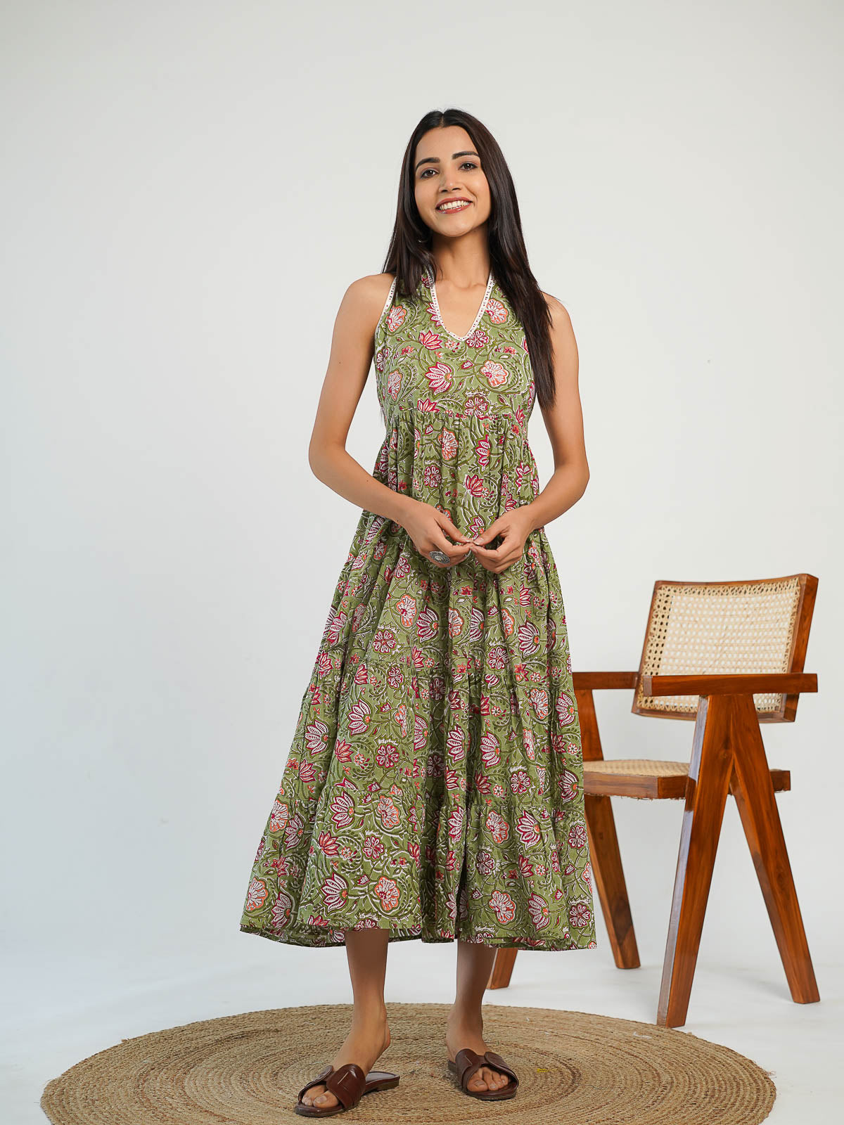 Gulabo Halter Dress Green - Goodhand