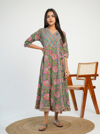 Gulmohar Dress Forest Green - Goodhand