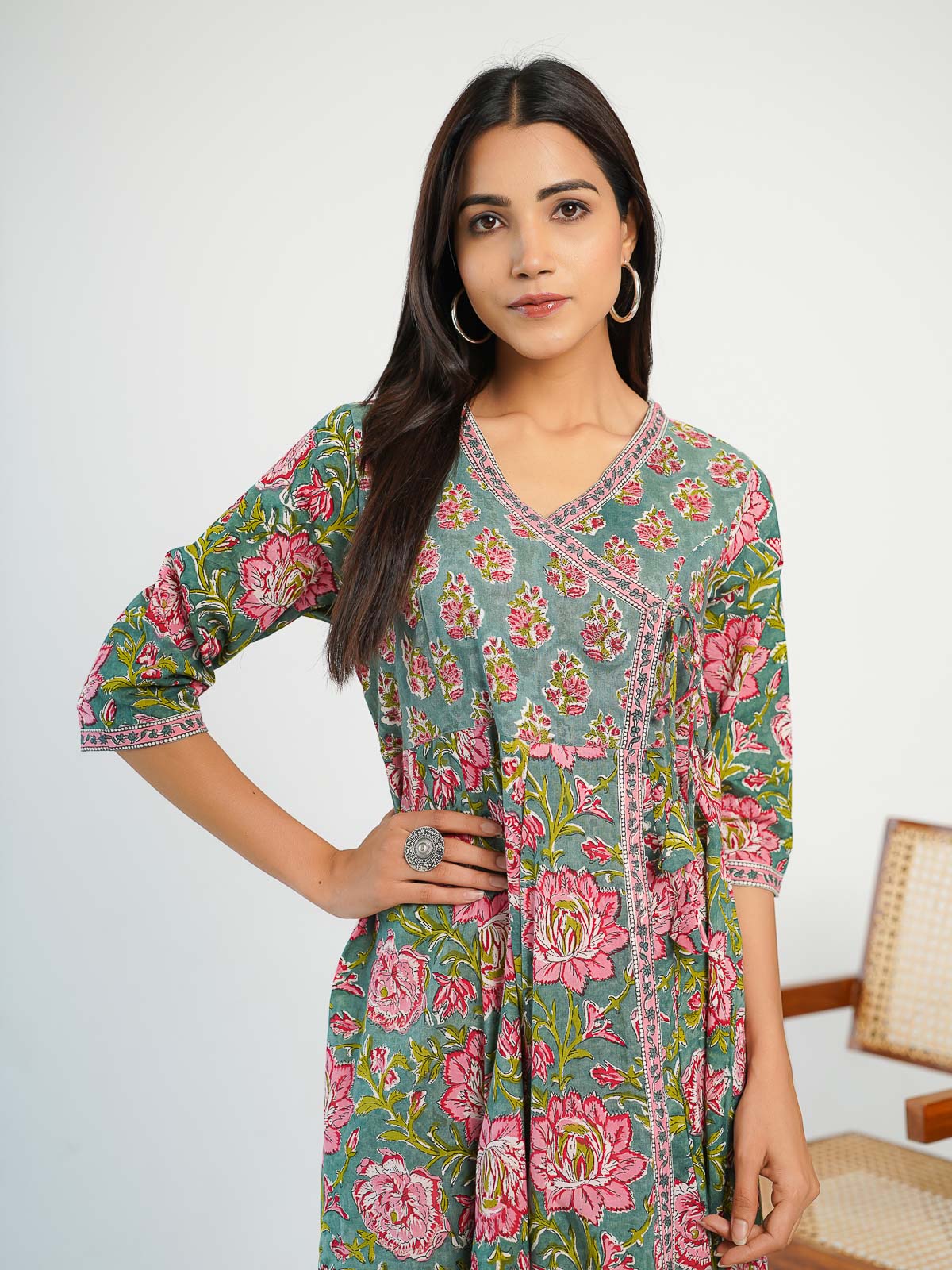 Gulmohar Dress Forest Green - Goodhand