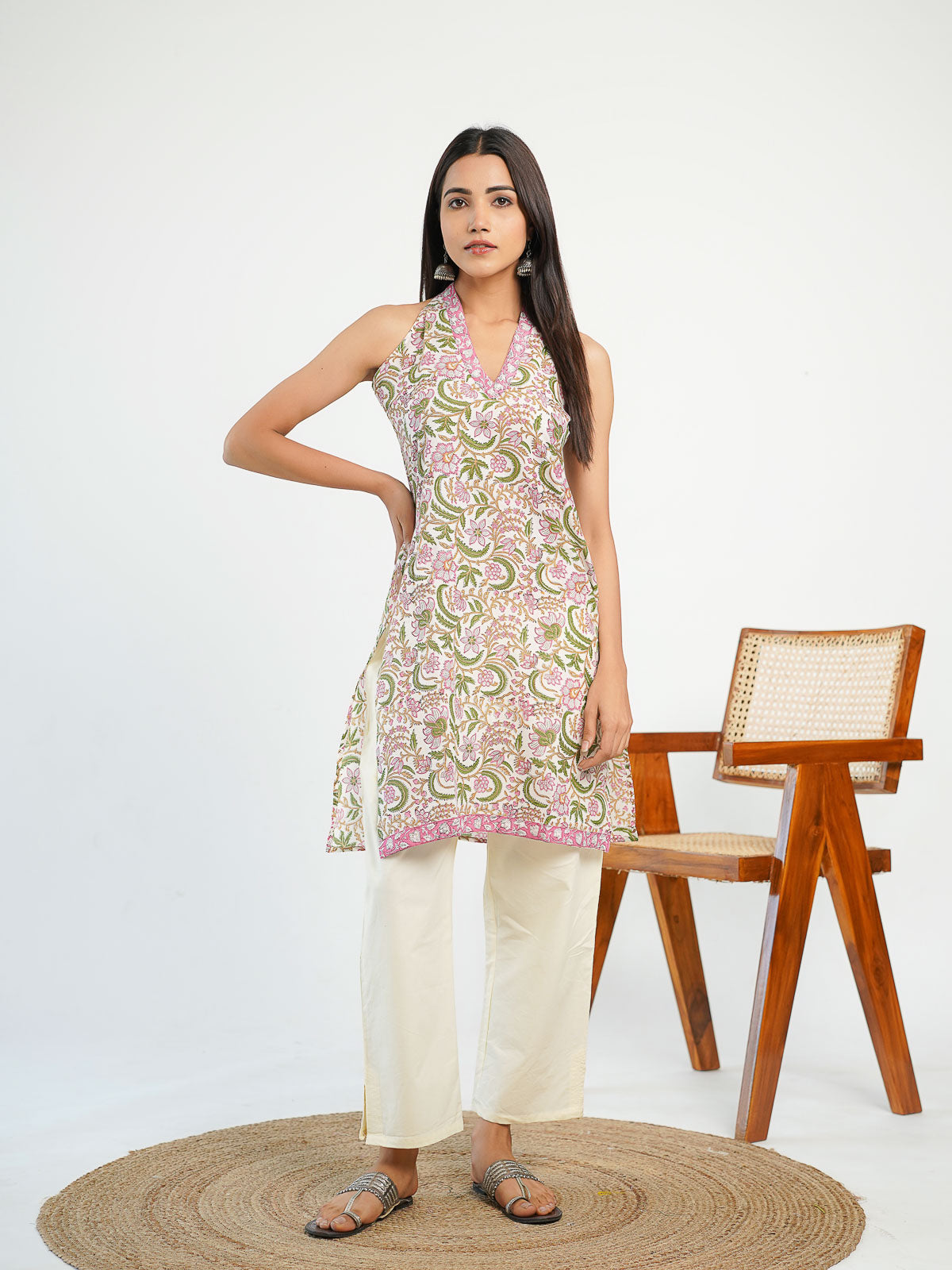 Naaz Sanganeri Halter Kurti - Goodhand