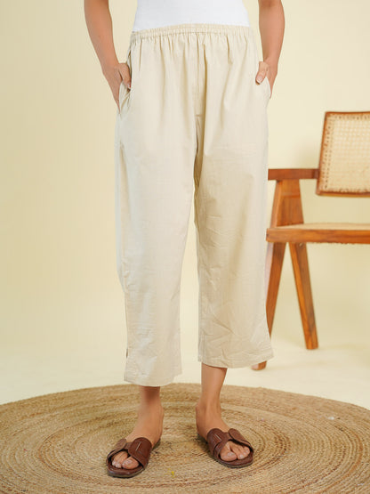 Ankle Length Pant Biege - Goodhand