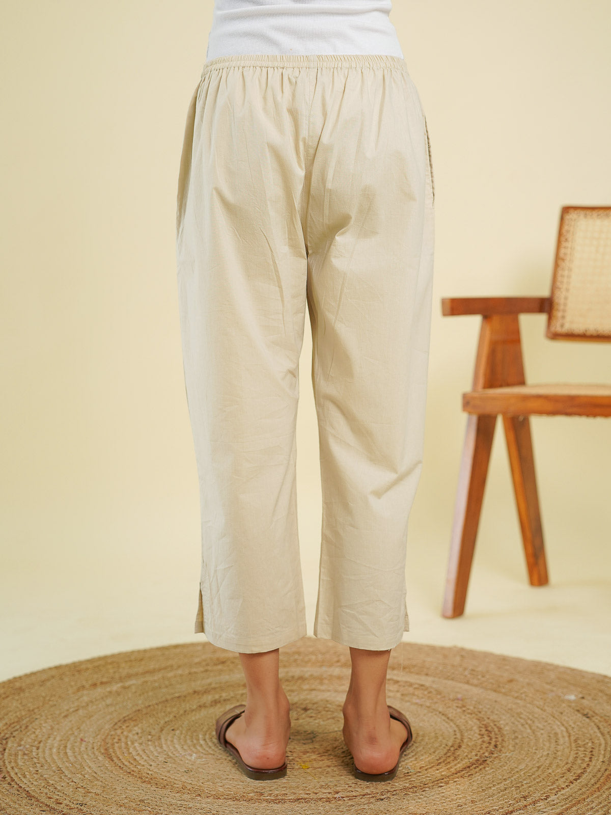 Ankle Length Pant Biege - Goodhand