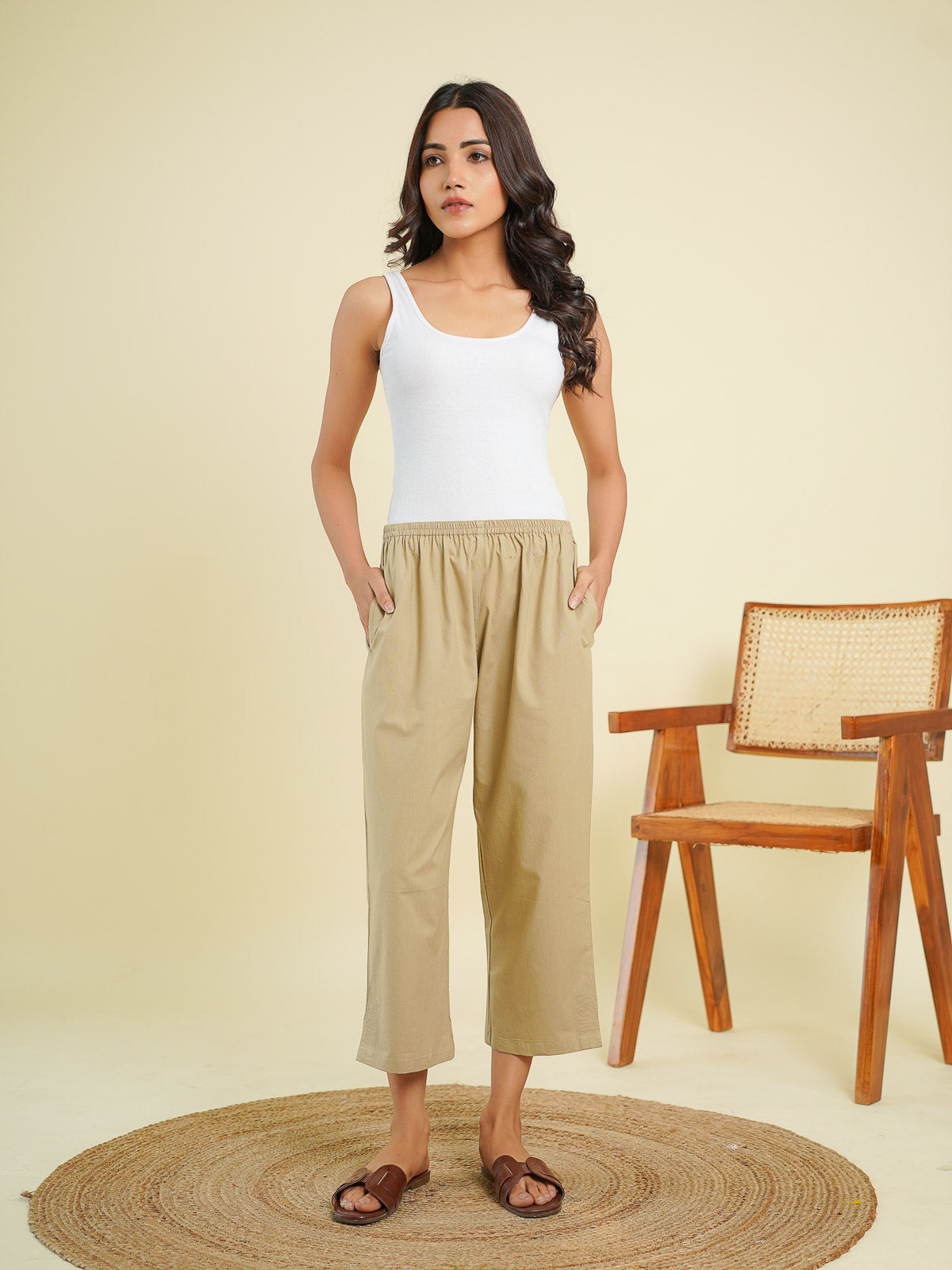 Ankle Length Pant Brown - Goodhand