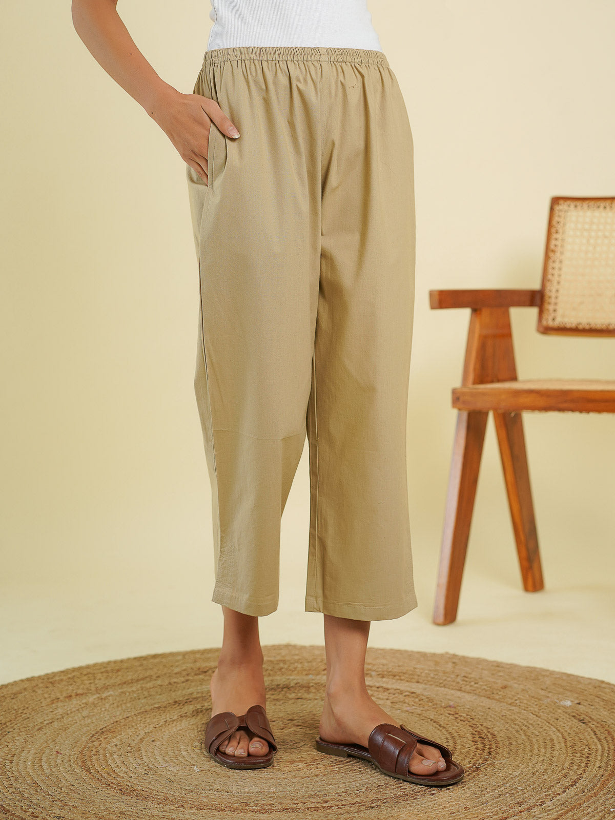 Ankle Length Pant Brown - Goodhand