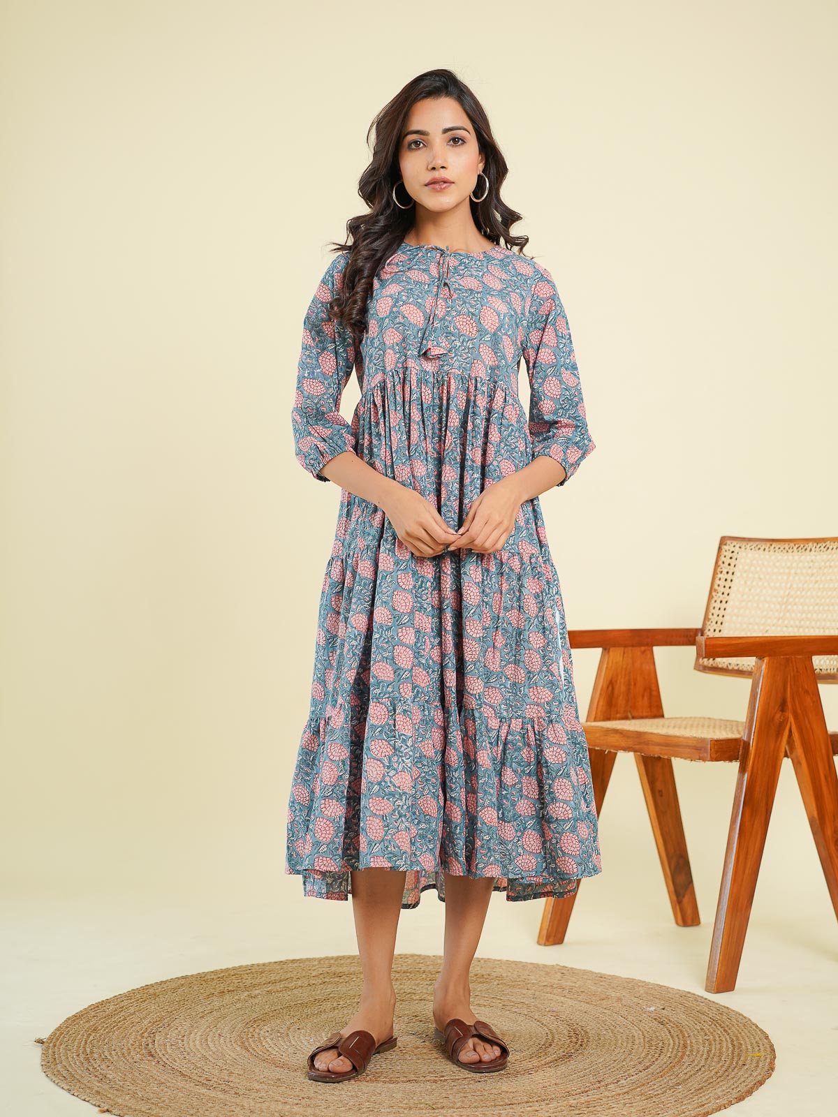 Jasmine Dress steel blue - Goodhand