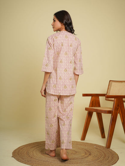 Lounge wear set baby pink - Goodhand