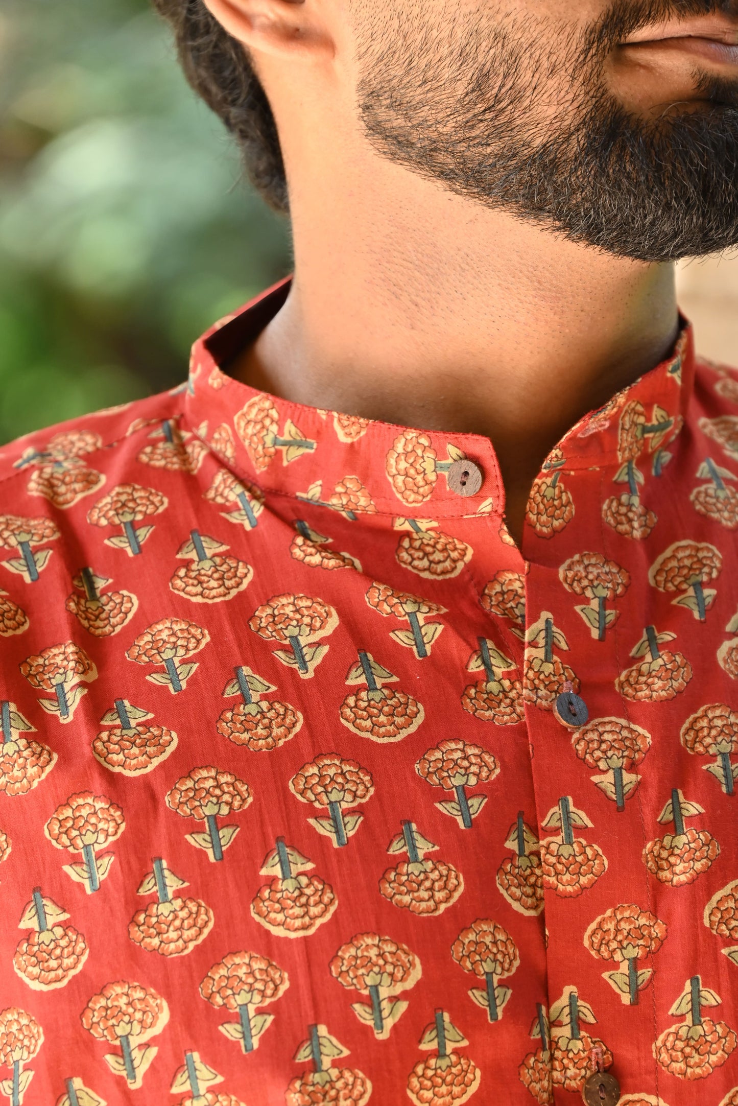 Men's Relaxed Fit Cotton Shirt – Full Sleeves - Red Booty