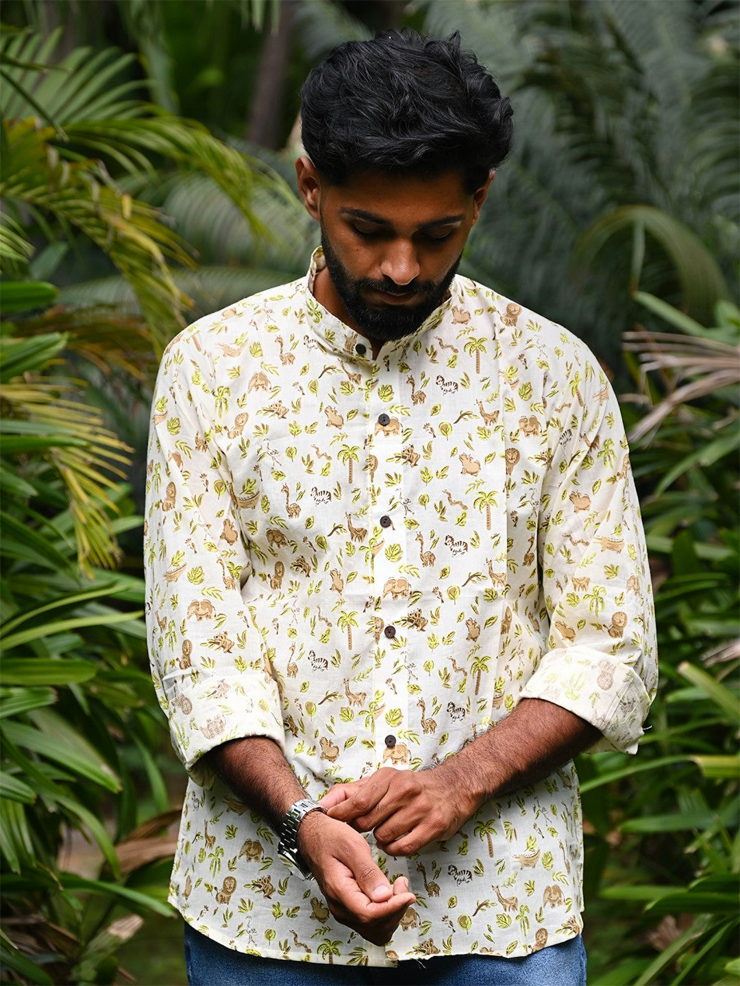 Men's Relaxed Fit Cotton Shirt – Full Sleeves - White Zoo