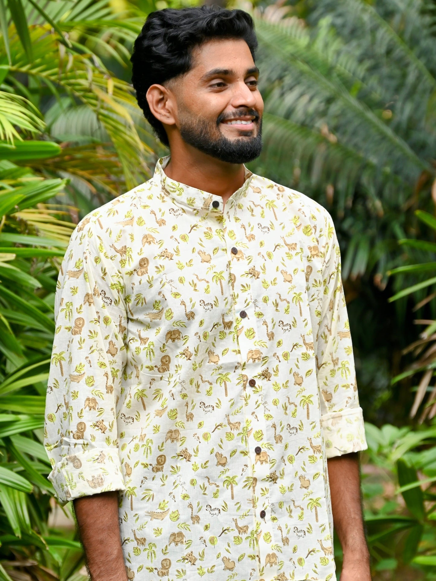 Men's Relaxed Fit Cotton Shirt – Full Sleeves - White Zoo