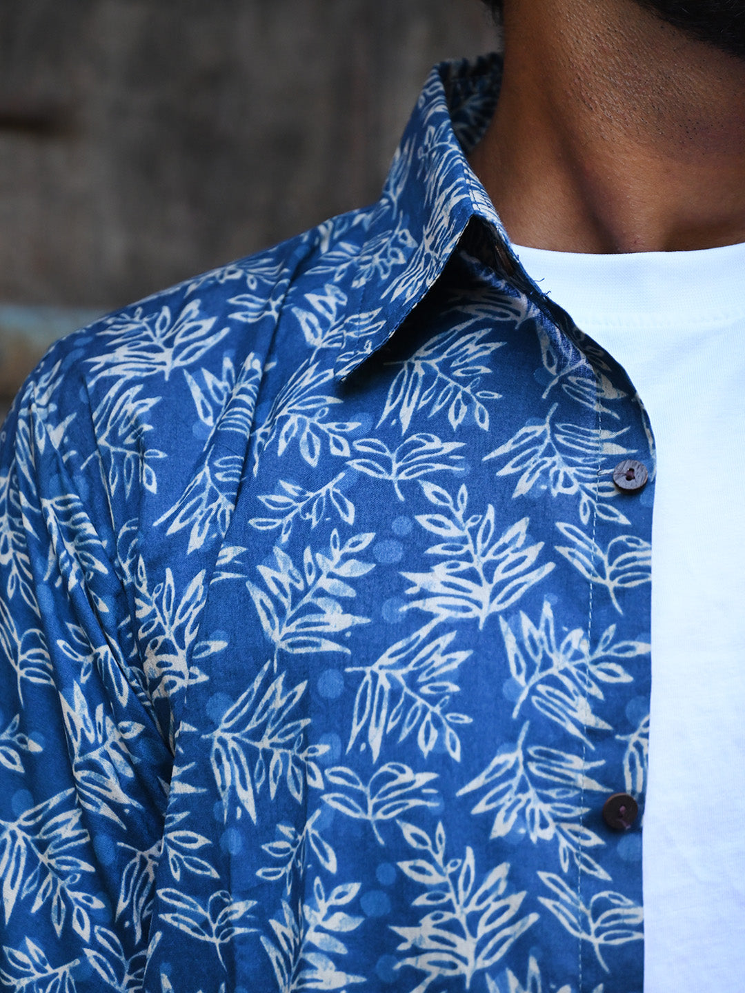 Men's Relaxed Fit Cotton Shirt – Half Sleeves - Indigo Jaal
